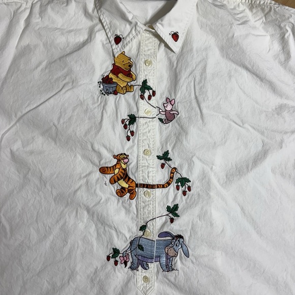 Vintage Disney Catalog Pooh And Friends Woman 3X Button Up White Long Sleeve - Picture 3 of 15